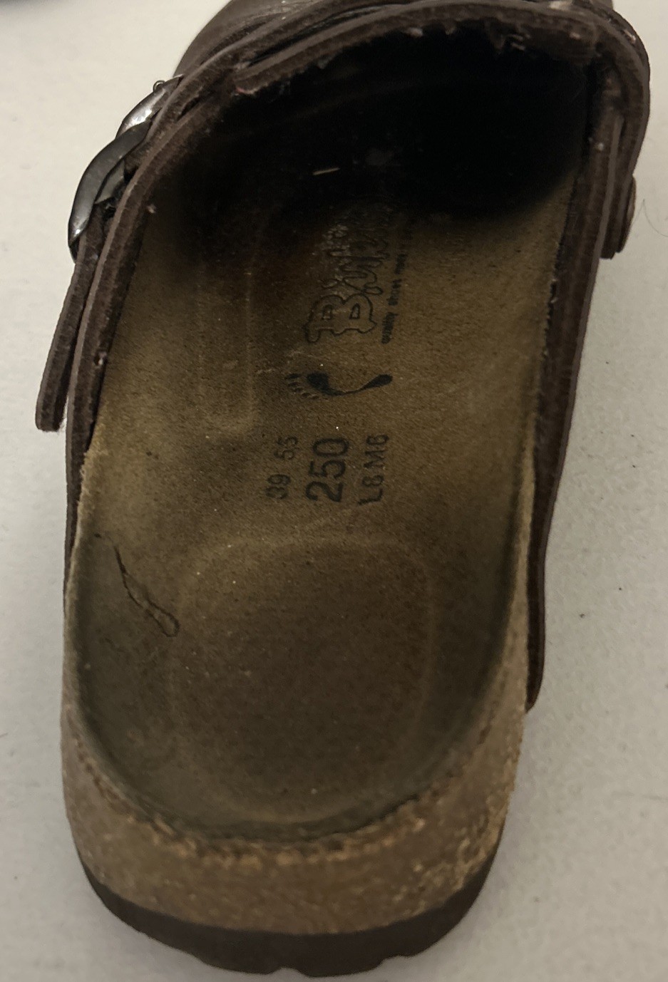 Birkenstock Birki’s Brown Leather Slip On Clog Mules 250 39, US Size L8 M6