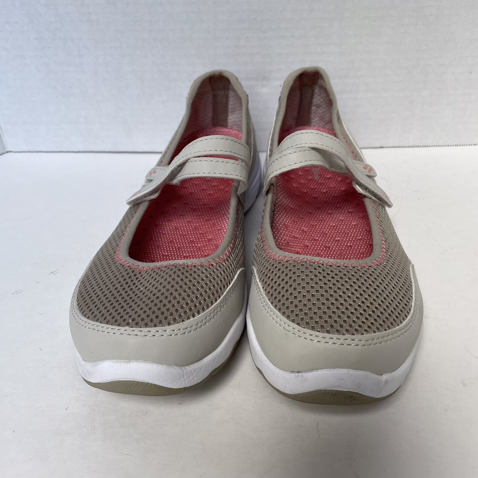 LL Bean Mary Jane Shoes Women 8.5 Tan Brown Hook Loop Strap Sandals shoes MINT