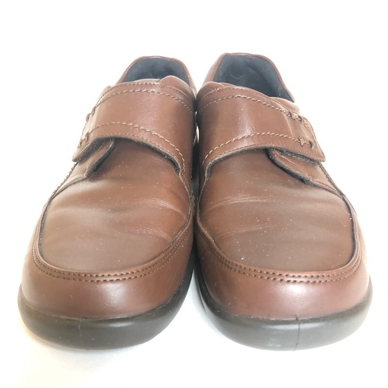 ECCO Womens Wave Monk Strap Shoes Brown Leather Hook & Loop Comfort 8 EU 39