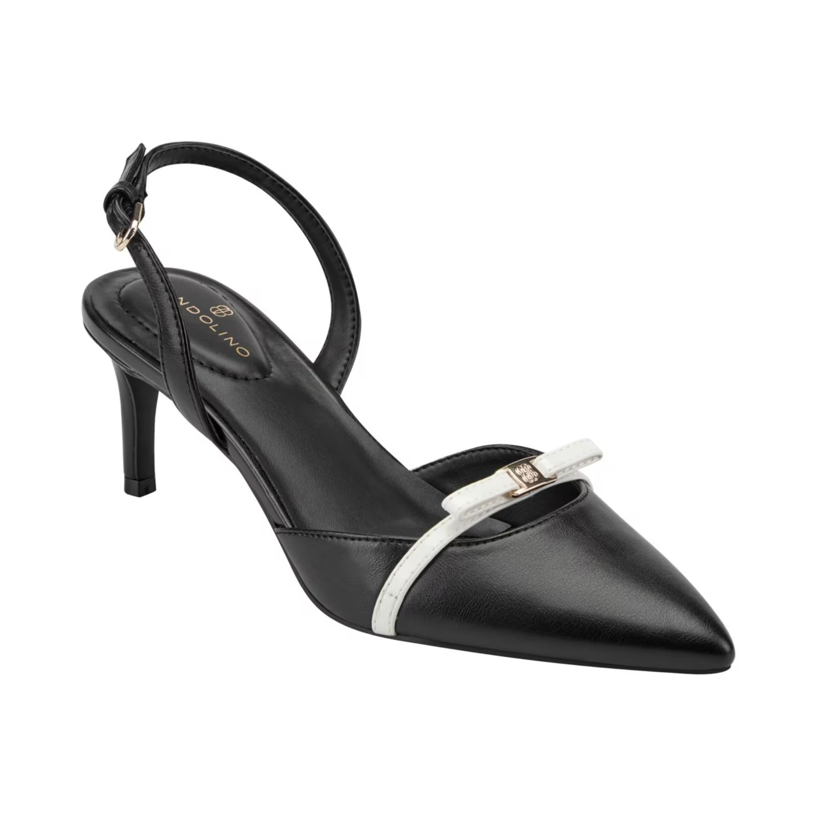 Women’s Bandolino Pracen Bow Slingback Kitten Heel Pumps Black/White