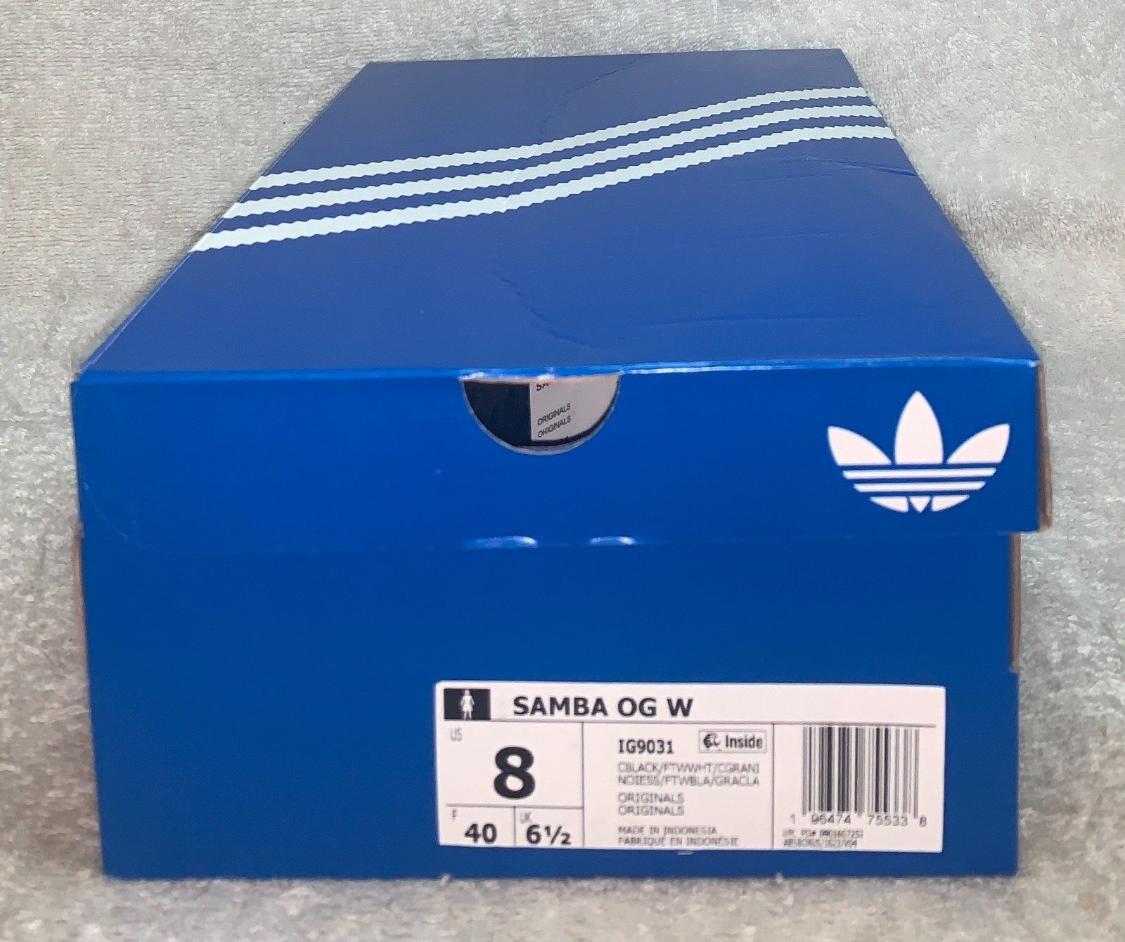 ADIDAS ORIGINALS SAMBA OG W CASUAL SNEAKERS WOMENS SZ 8 BLACK WHITE IG9031 NIB