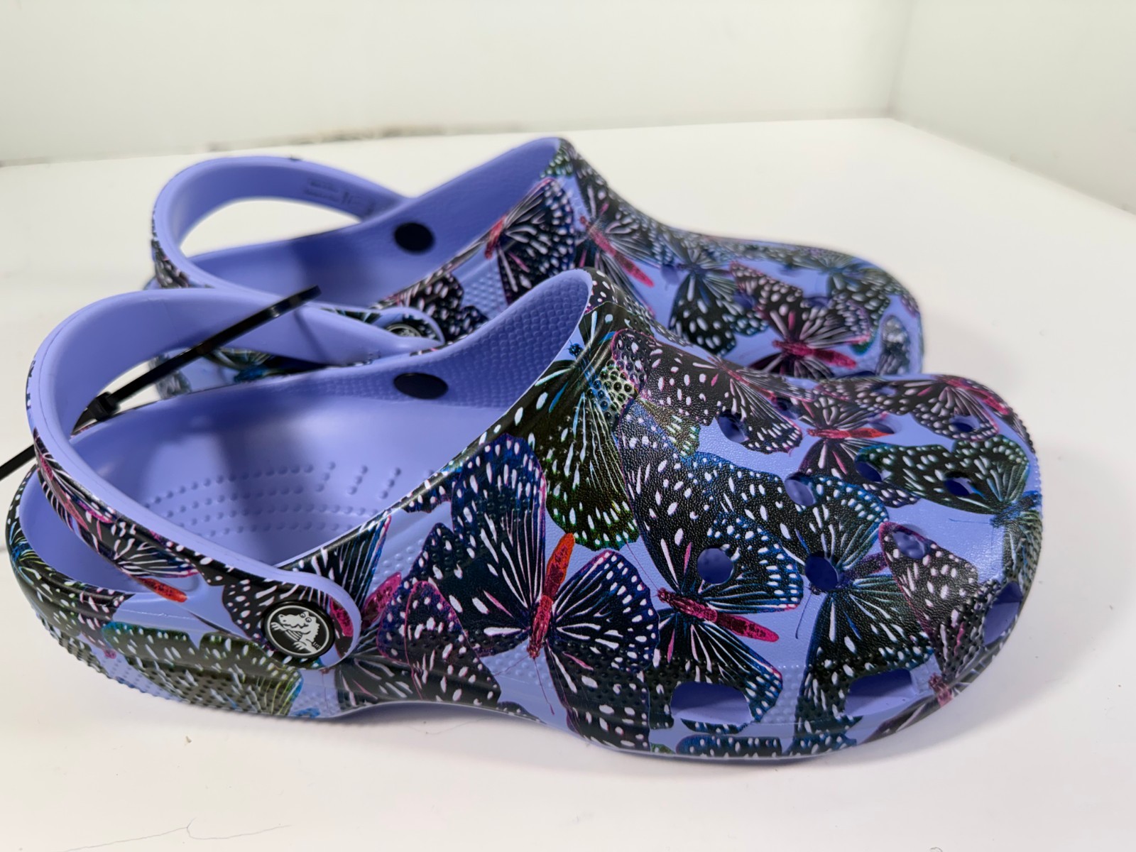 Crocs Classic Butterfly Clogs Womens 11 Moon Jelly Multi Slip-On Comfort NWOT