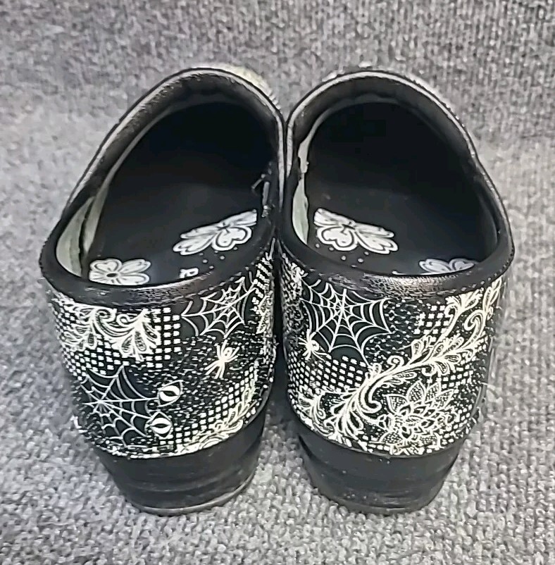 Koi by Sanita Clogs Black White Women’s 8.5/41 Slip On Shoes Halloween