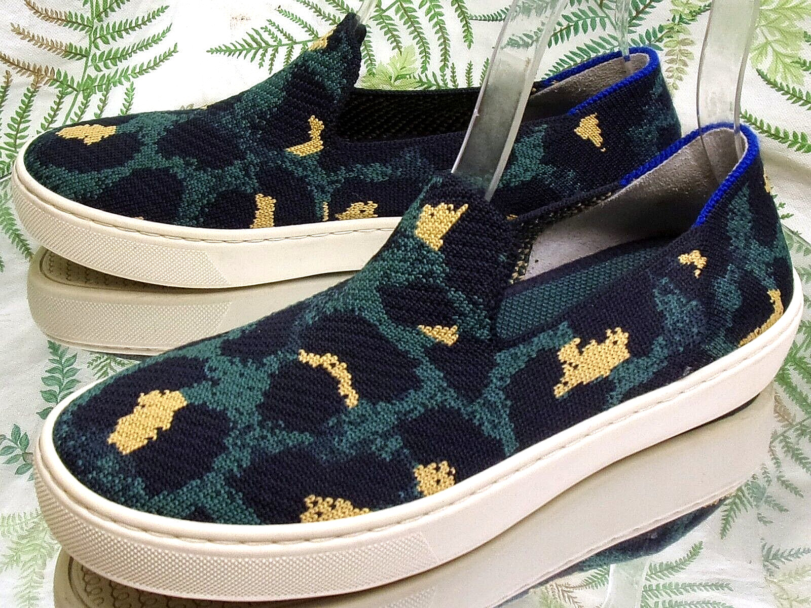 ROTHY’S THE ORIGINAL SLIP ON BLUE KNIT FABRIC SNEAKERS COMFORT SHOES WOMENS SZ 6