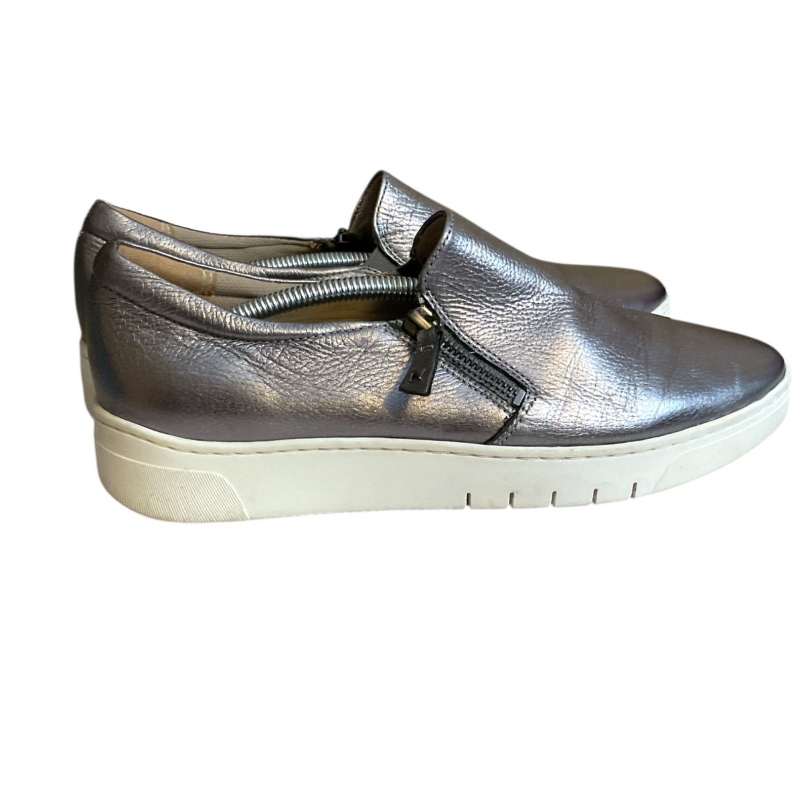 Naturalizer Hawthorn Leather 9.5 M Comfort Shoes Women’s Pewter Side Zip