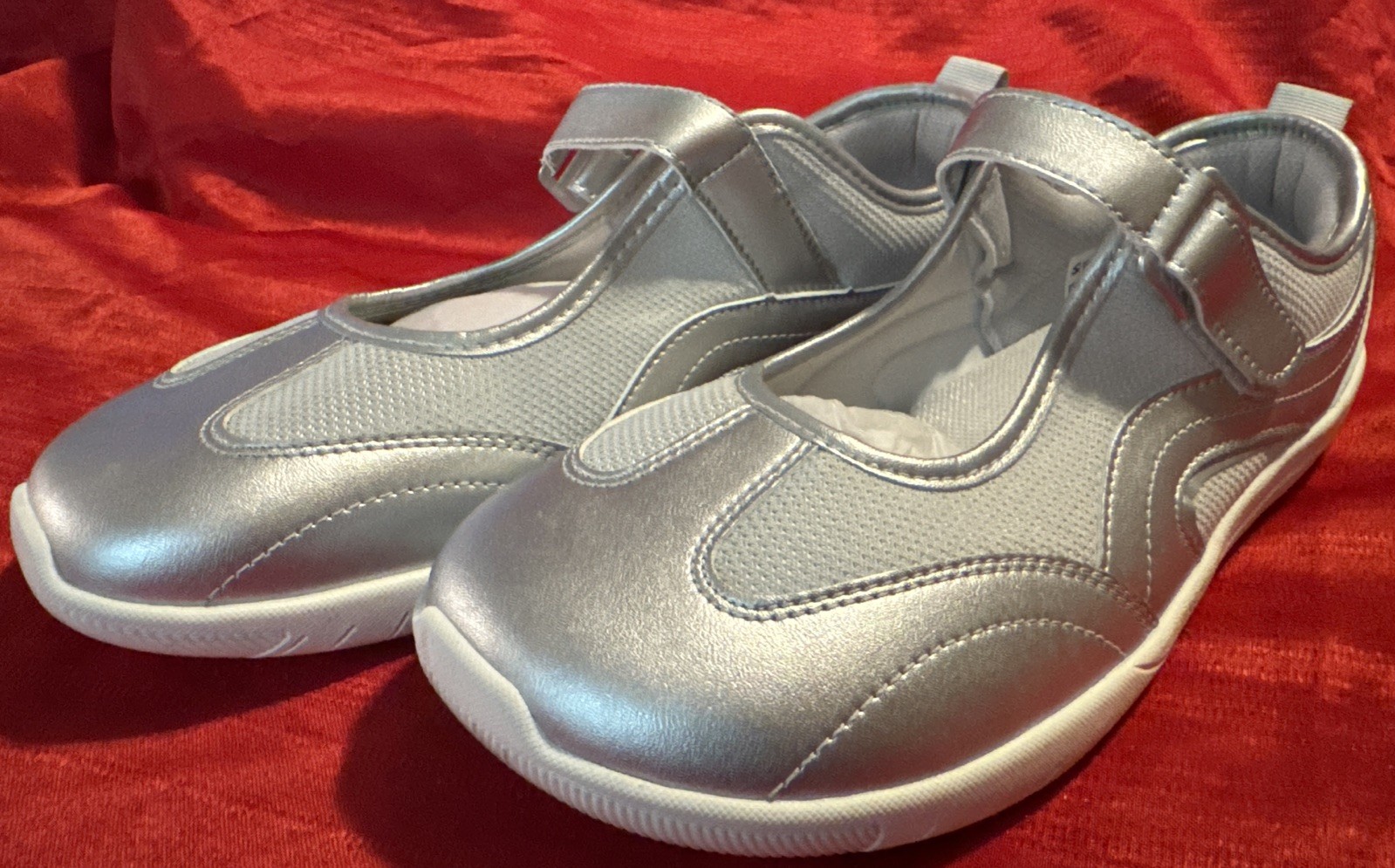 Hobibear Lignum Mary Jane Shoes In Silver EU42/US 10 Preowned Excellent