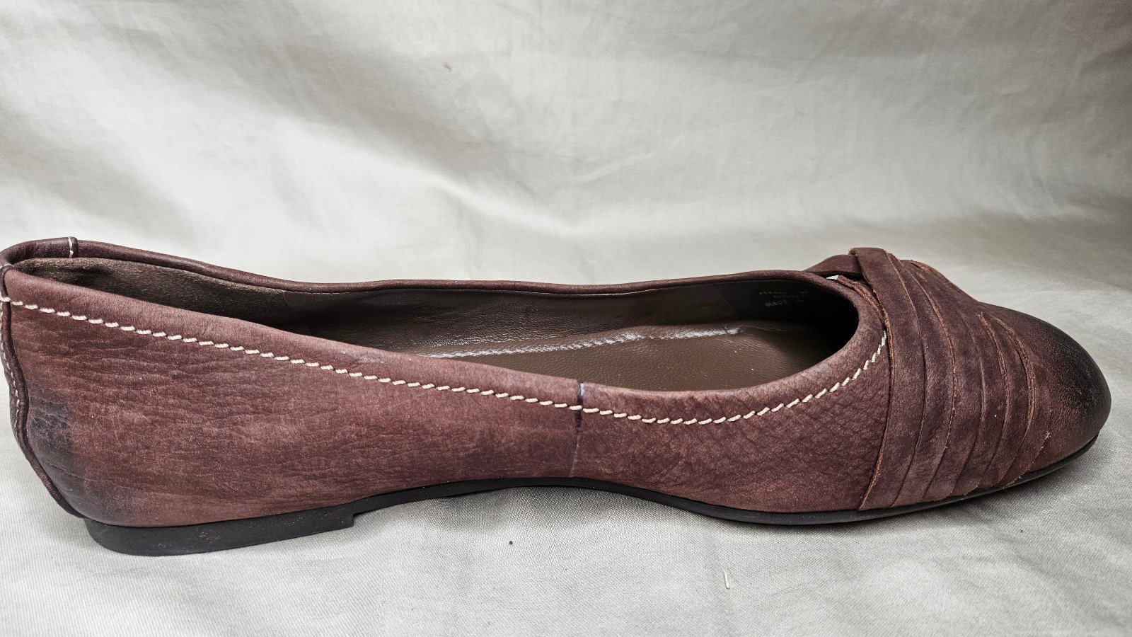 Ecco Ballet Flats Womens SZ US 8 – 8.5 EUR 39 Brown Leather Round Toe Comfort