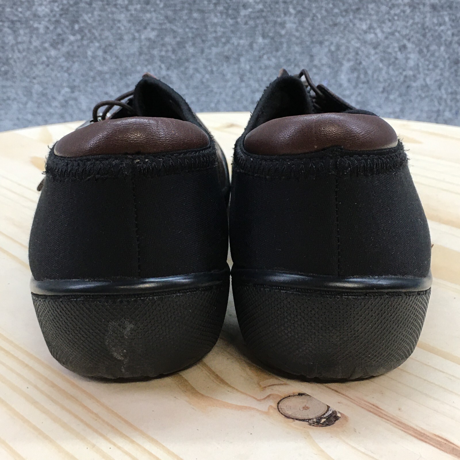 Kumfs Shoes Womens 38 Round Toe Casual Oxford Flats Brown Leather Drawstring
