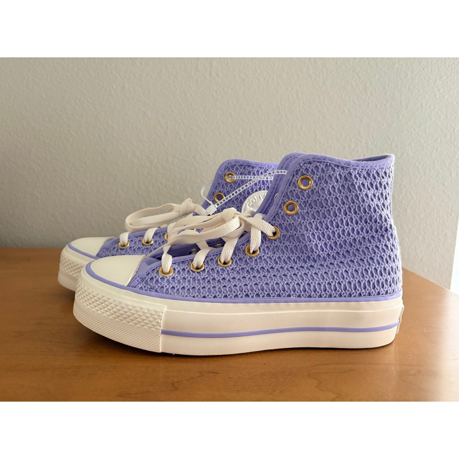 Converse Chuck Taylor All Star Platform Knit High Top Violet Heat Purple 7.5