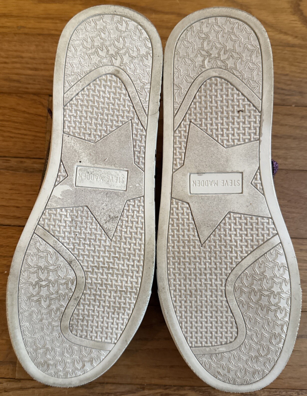 Steve Madden Black Purple Sparkly Casual Tennis Shoes Womens Girls School 5