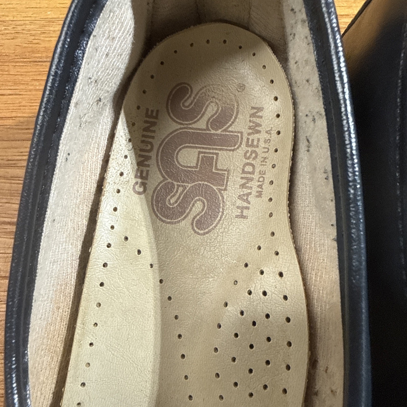 SAS Shoes Genuine Handsewn Navy Leather Loafers Slip On Comfort Women 6