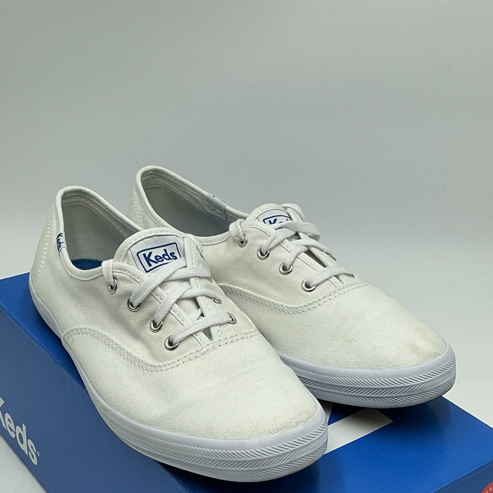 Keds Champion Sneakers Womens US 7.5S White Canvas Low Top Casual Shoes Ebay2104