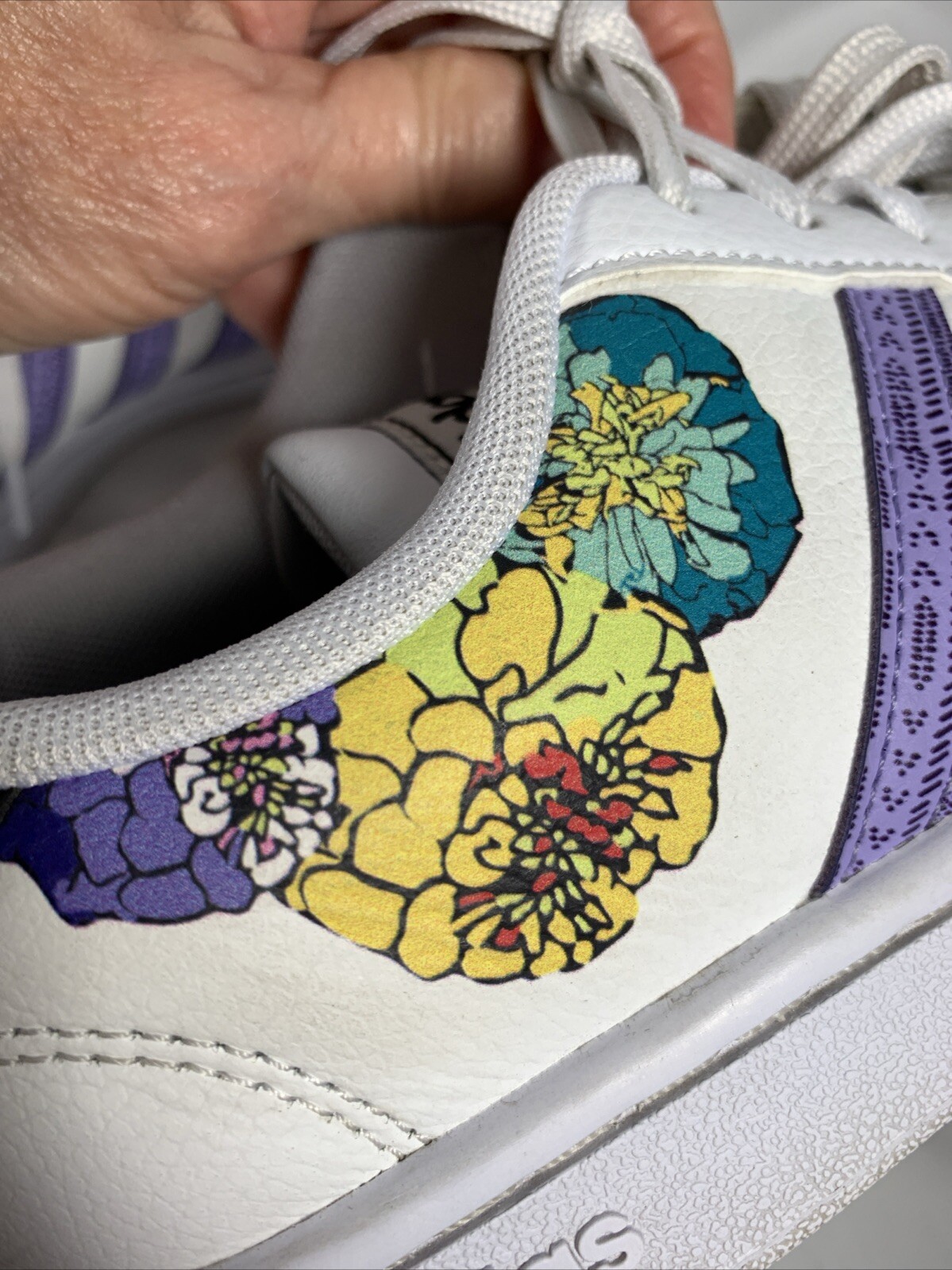 Adidas Grand (Lifestyle) Court Women’s GW6246 – Flowers Purple Stripe- Sz 7.5