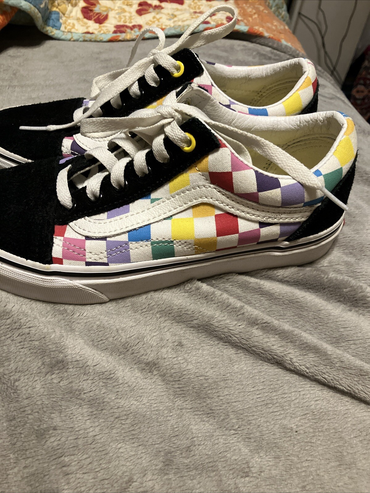 VANS Off the Wall Women’s Black Suede/Color Block Canvas Size W6.5/M5 #721356