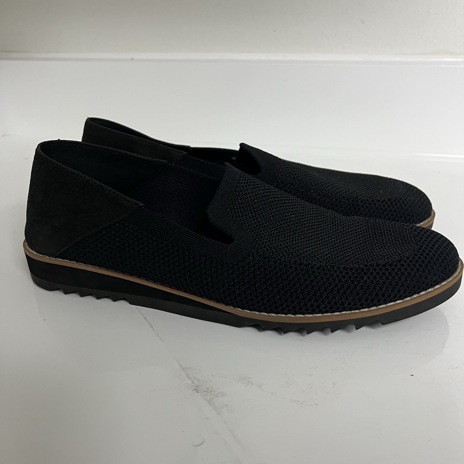 Eileen Fisher Emery Loafer Stretch Jersey Knit & Suede Slip on Shoes Size 10