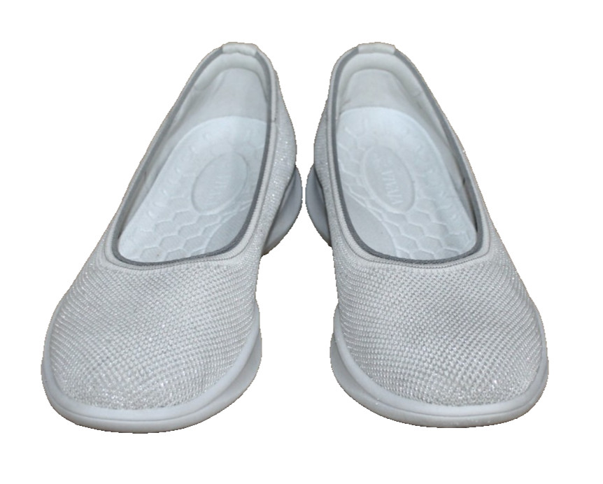 VIVAIA Izabel Walker Pro Hybrid Ballet Flats Women Size 8.5 Metallic Diamond