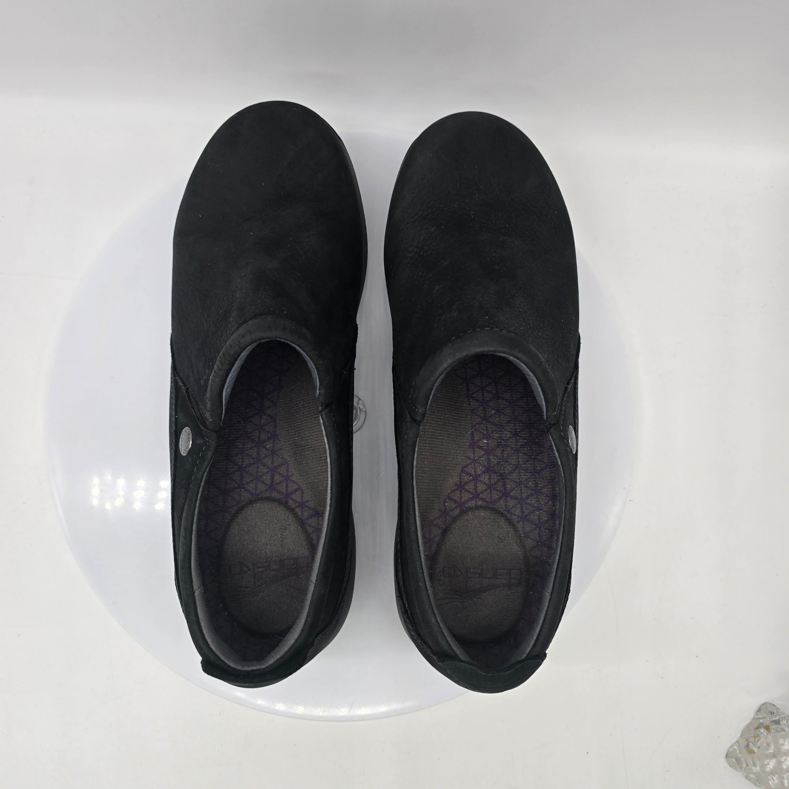 Dansko Patti Milled Nubuck Slip-On Clog Shoes Waterproof Comfort Black 37 US 7