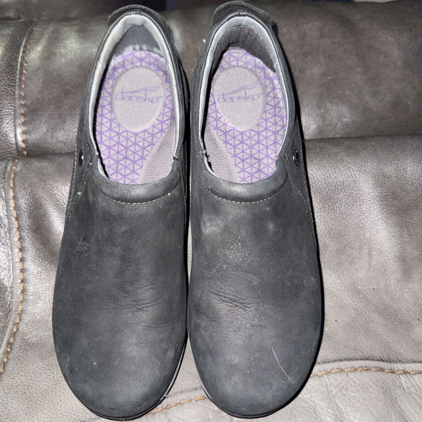 Dansko Patti Slip On Clogs 11 Black Leather