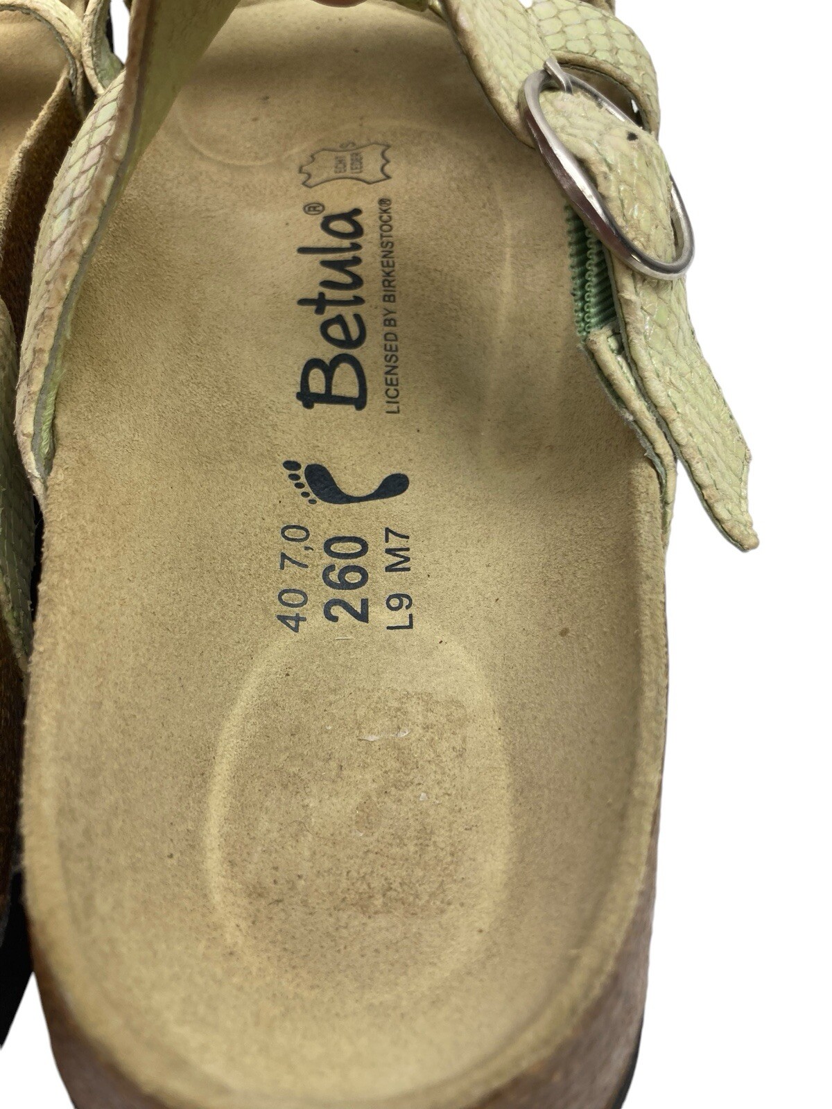 Betula Sandals Womens 9 Ivory Metallic Green Jewels Boho Resort Beach Whimsical