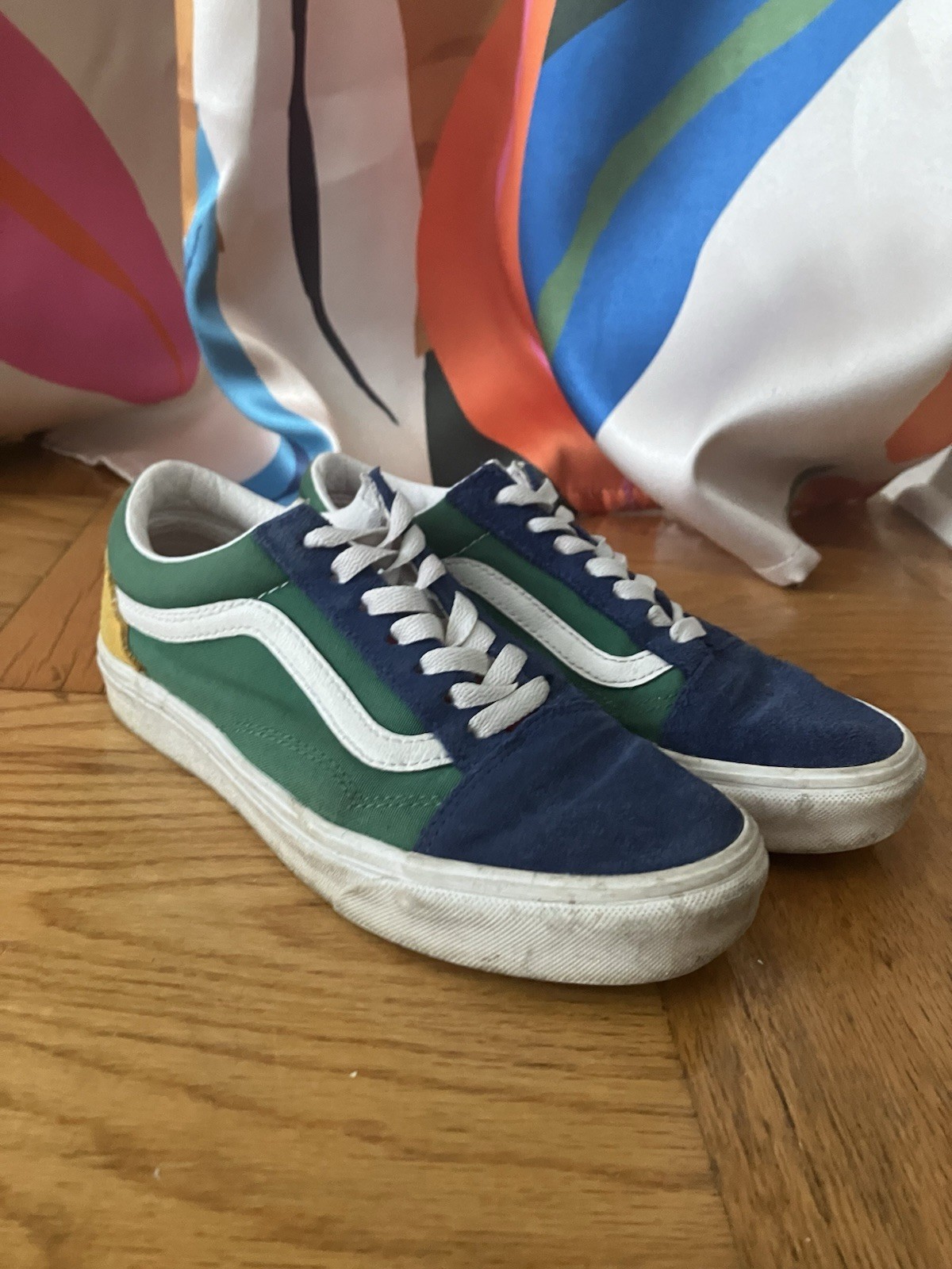 Vans Old Skool Yacht Club Rainbow Suede Low Skate Sneakers M 5 W 6.5