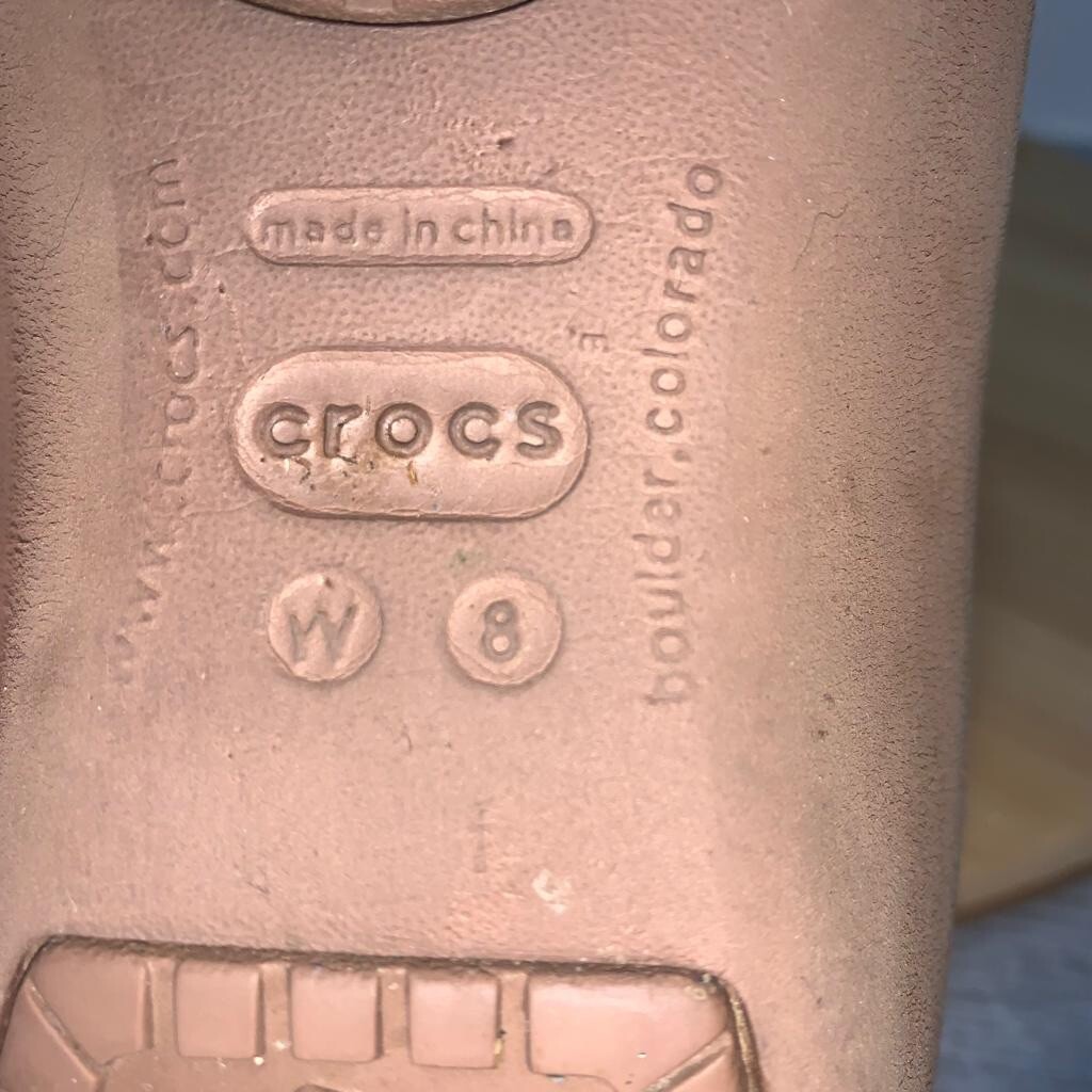 Crocs Nanook Fuzzy Fur Lined Flats Women Size 8 Brown Comfort Shoes Slip On