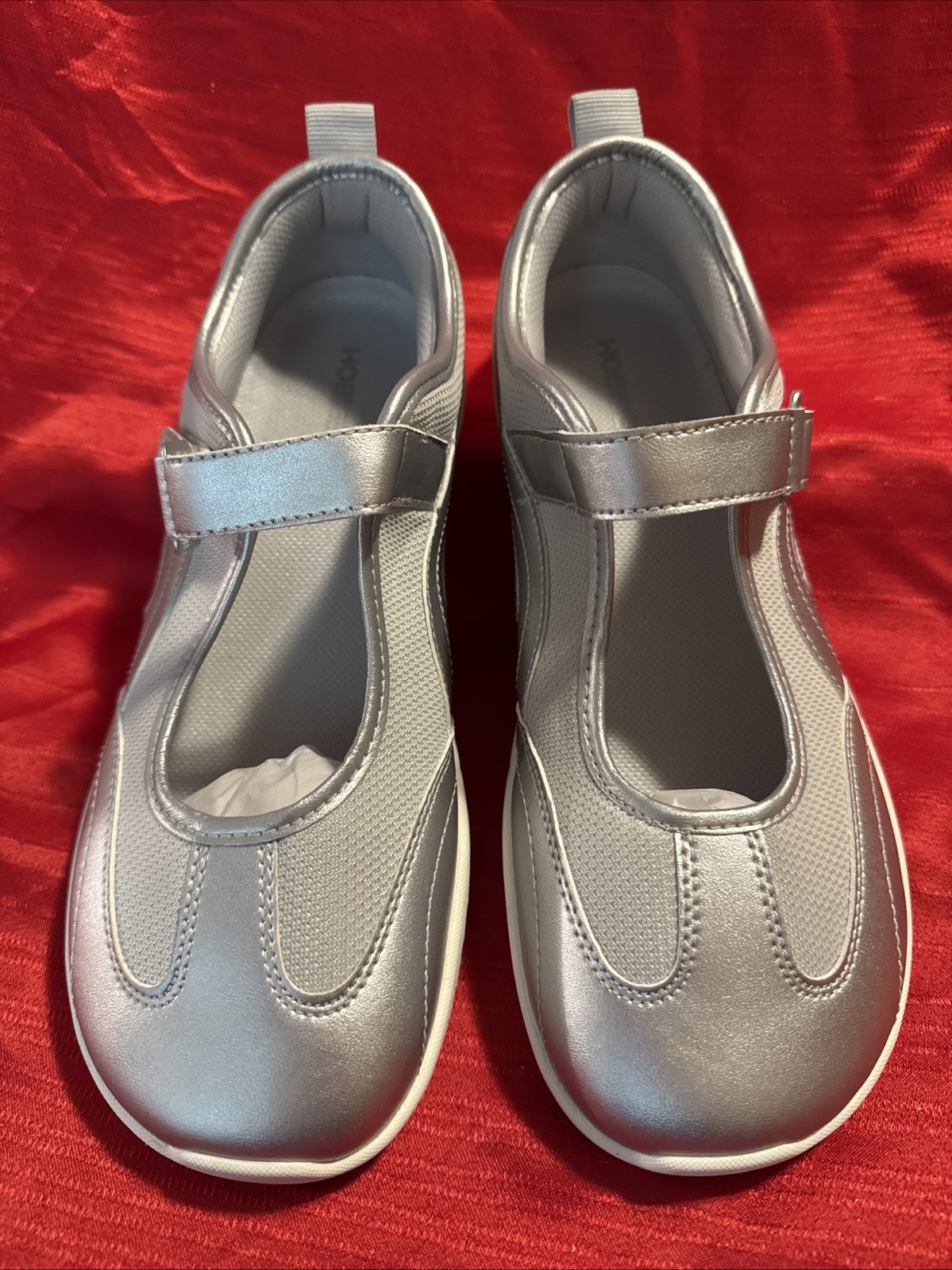 Hobibear Lignum Mary Jane Shoes In Silver EU42/US 10 Preowned Excellent
