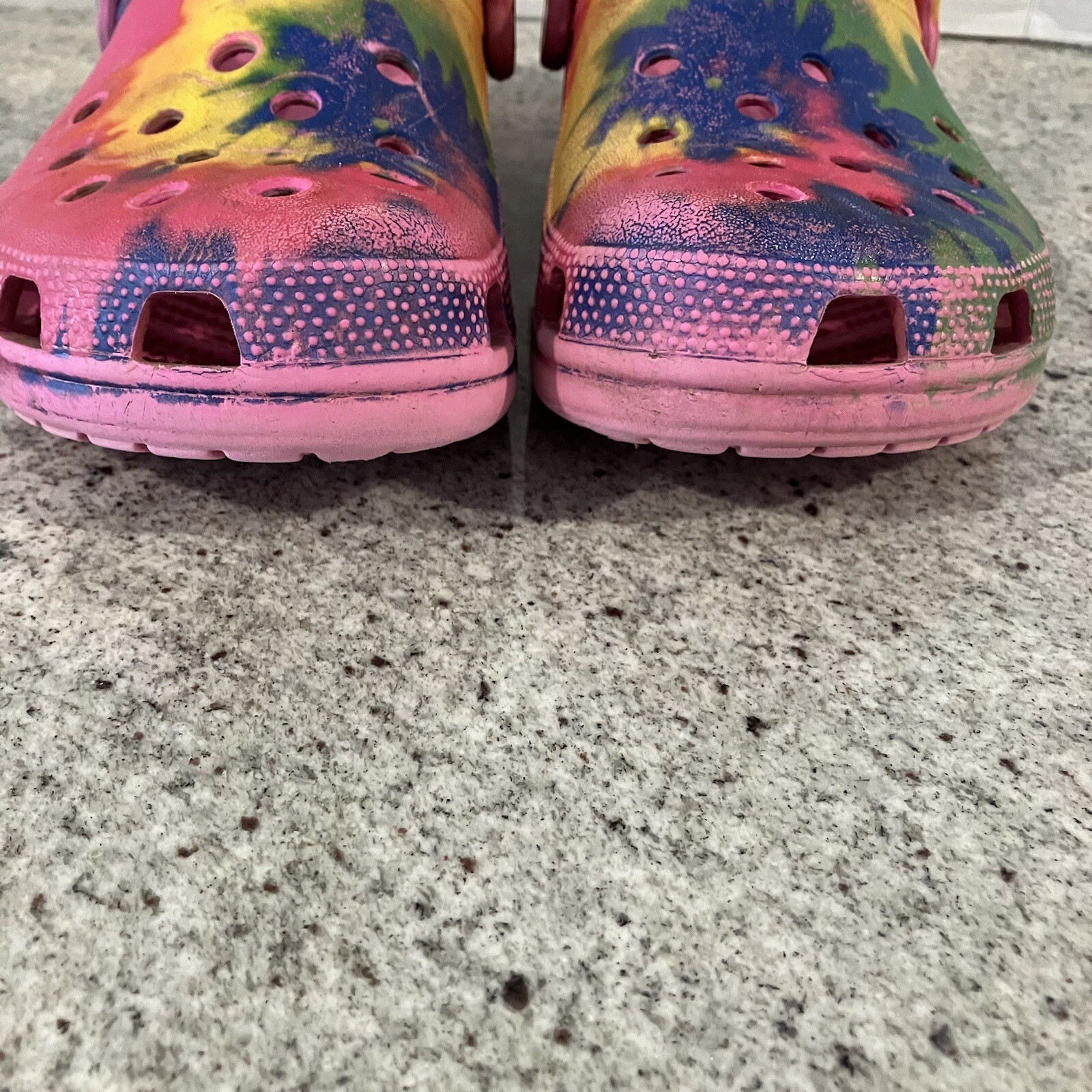 Crocs Mens 5/Womens 7 Unisex Tie Dye Clogs Shoes Non Slip Colorful