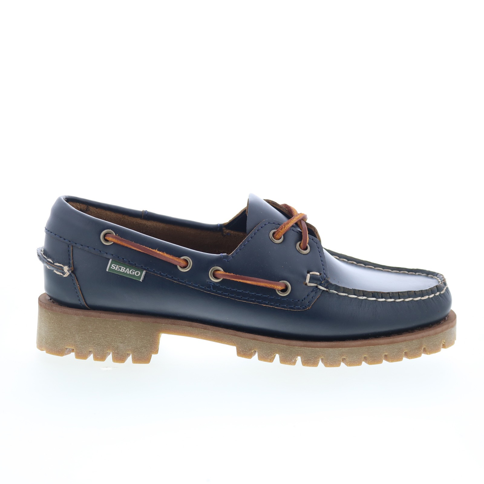 Sebago Ranger Moc Soft Womens Blue Leather Loafers & Slip Ons Boat Shoes