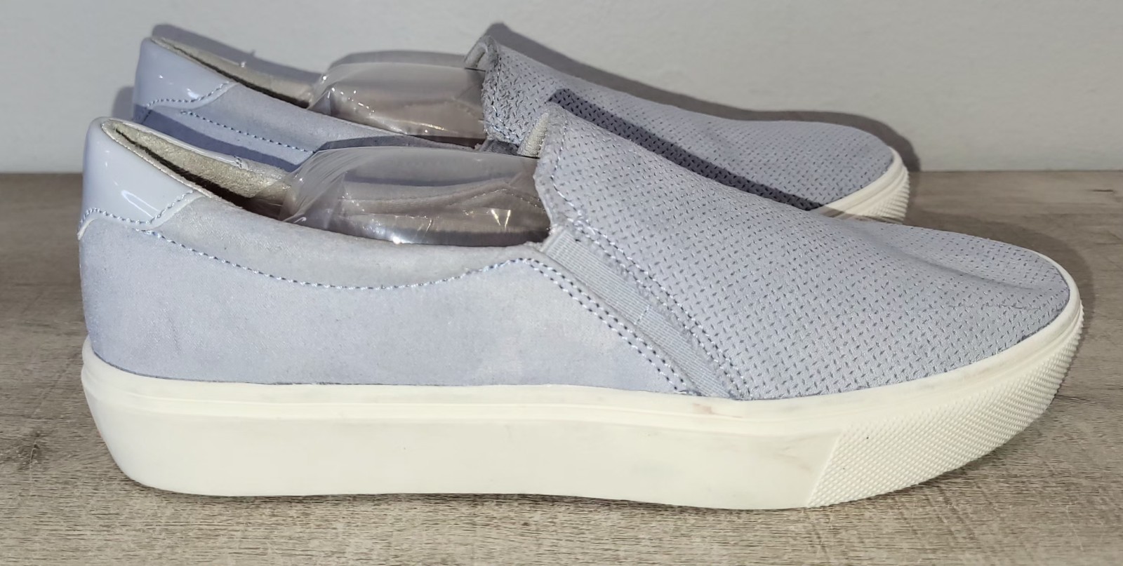 Dr. Scholls Be Free Comfort Slip On Light Blue Canvas Sneaker Women Shoe Sz 7 M