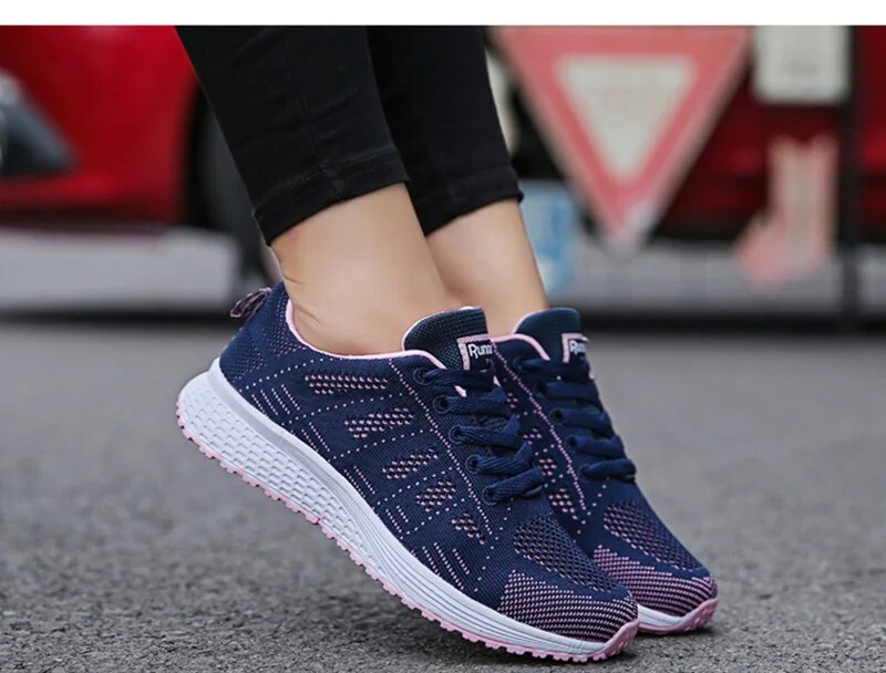 Women’s Fashion Sneakers Casual Walking Shoes Breathable Flats White Gym Style