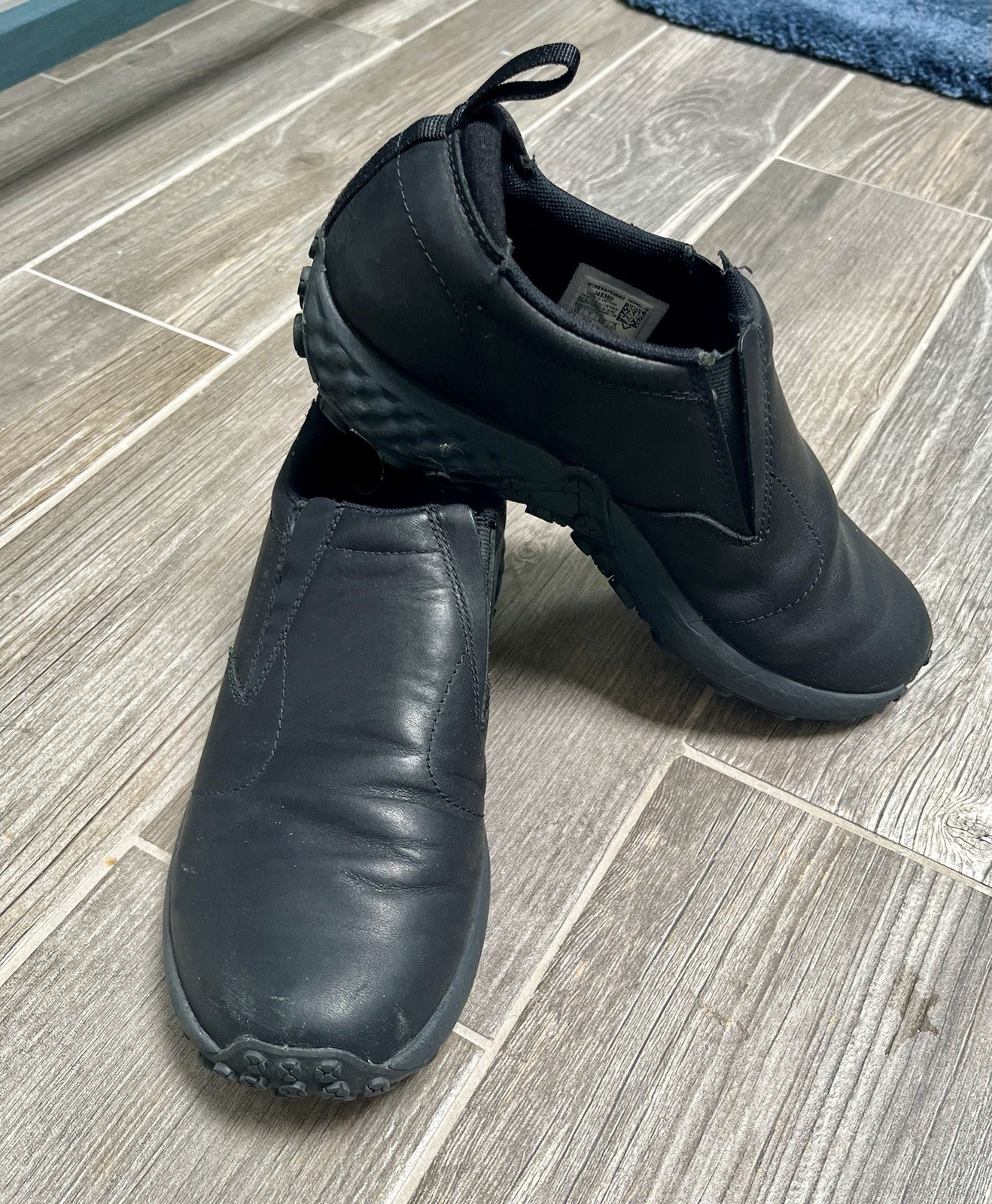 Women’s Merrell Black Leather Jungle Moc Heavy Duty Soles Size 9.5