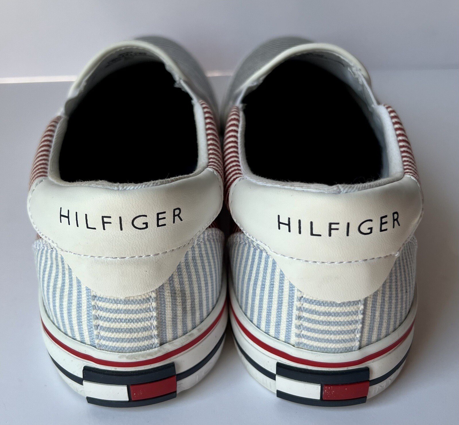 Tommy Hilfiger Women’s Fashion Sneaker Red/Blue Stripe 8.5