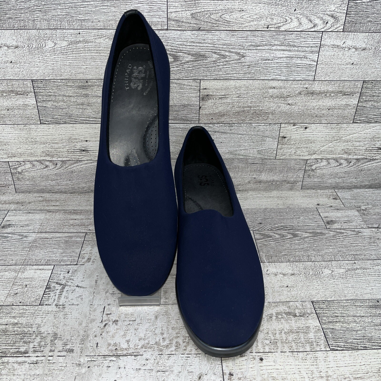 SAS Bliss Blue Stretch Fabric Wedge Tripad Comfort Women Size 9.5S