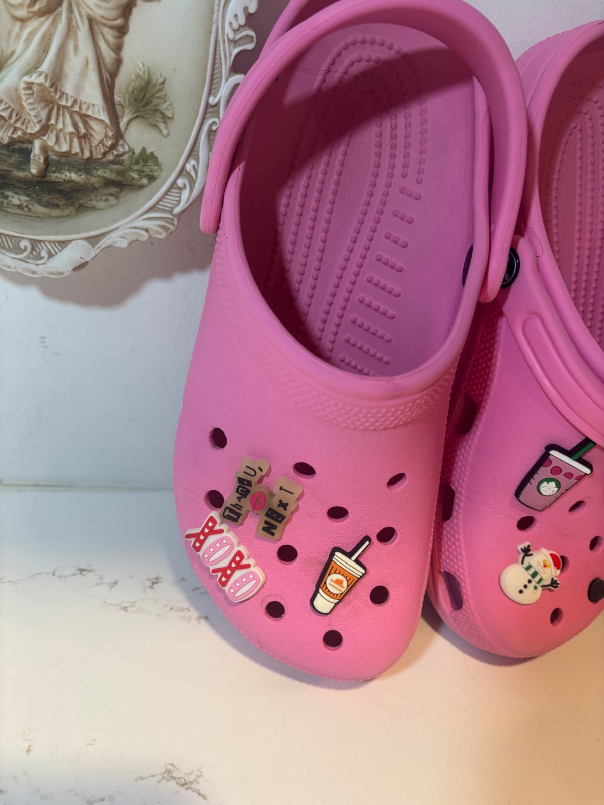 Crocs Womens Shoes Size 9 Pink Rubber Activewear Slip Ons
