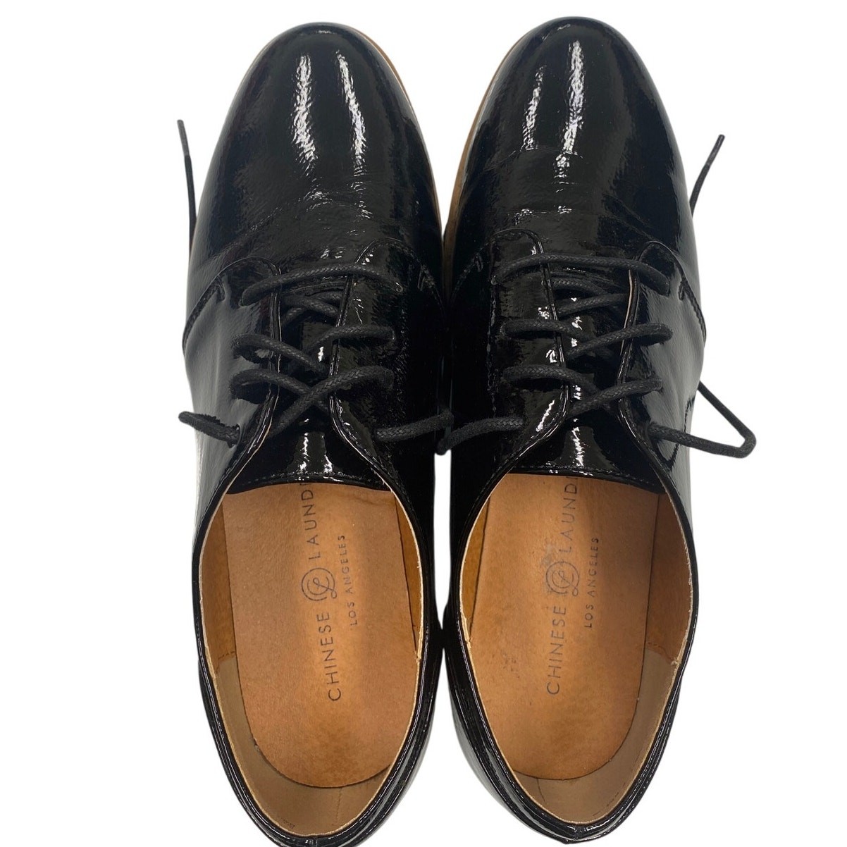 Chinese Laundry Kiss 001A Black Patent Platform Oxfords Men 7.5M Unisex