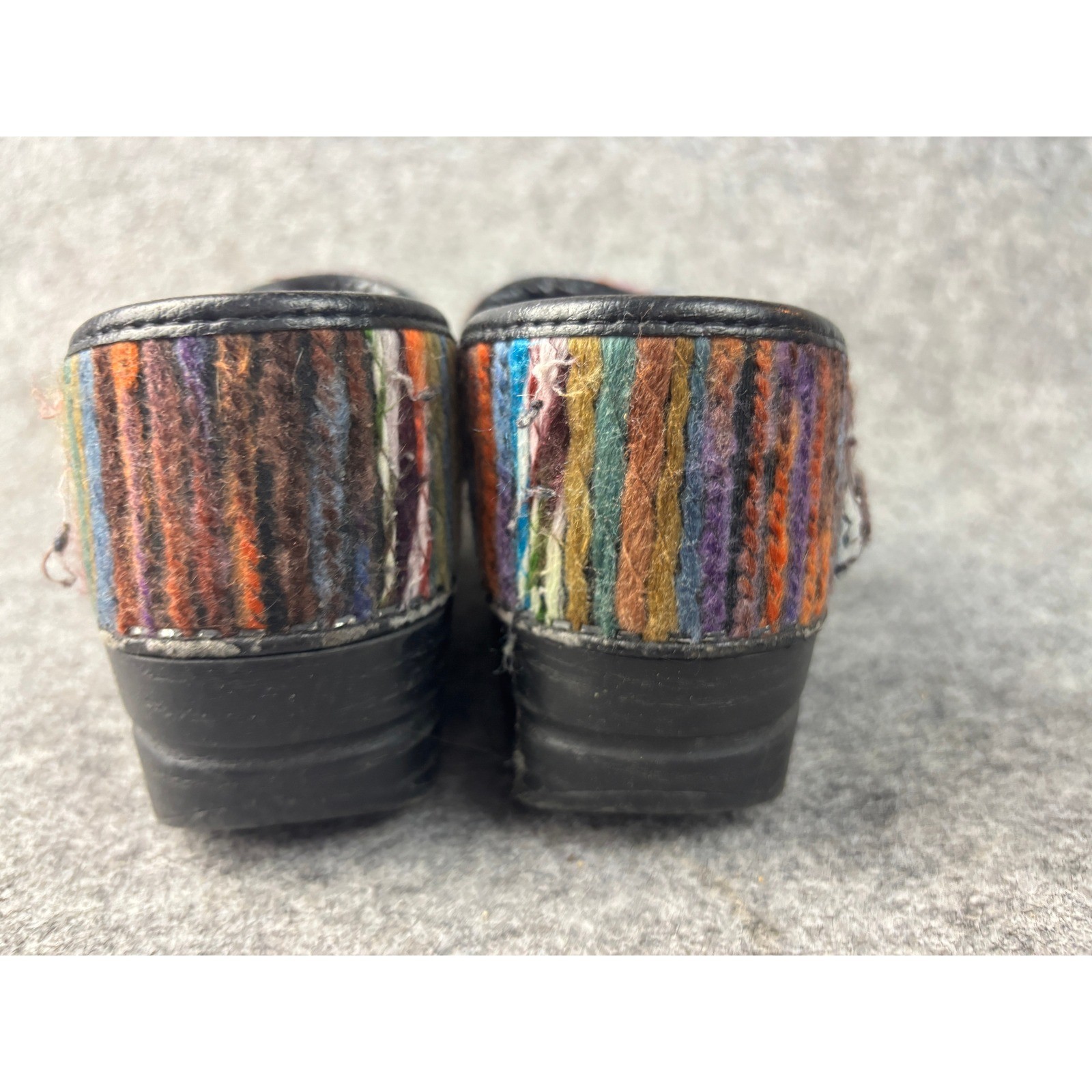 Dansko Professional Clogs Womens 39 Multi Color Yarn Striped Knit Comfort Shoes