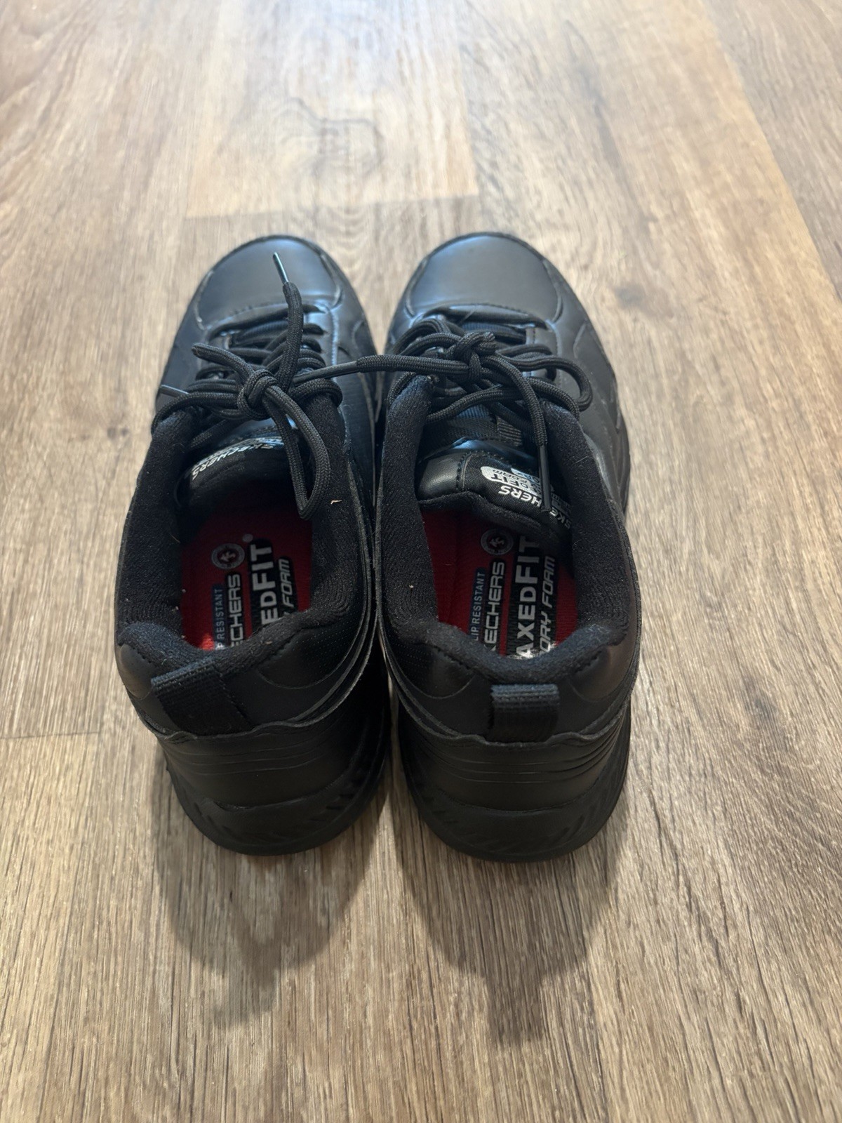 SKECHERS Relaxed Fit Black Low Top Sneakers Lace-Up Rubber Outsole Foam Insole