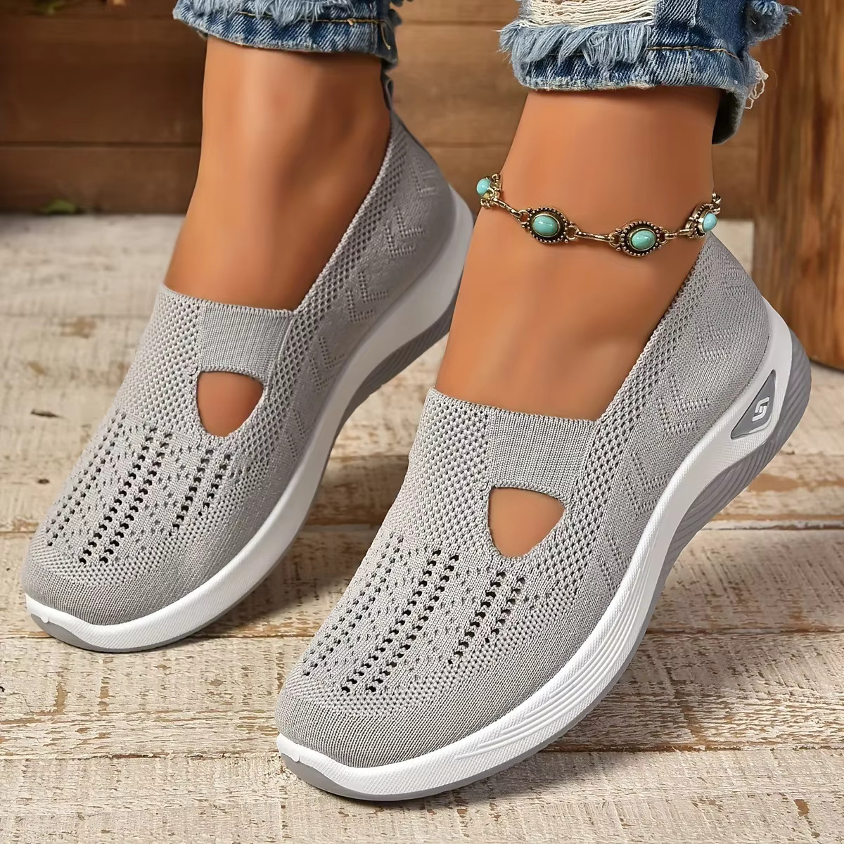 Women’s Breathable Slip On Sneakers Lightweight Orthopedic Summer Walking Shoes