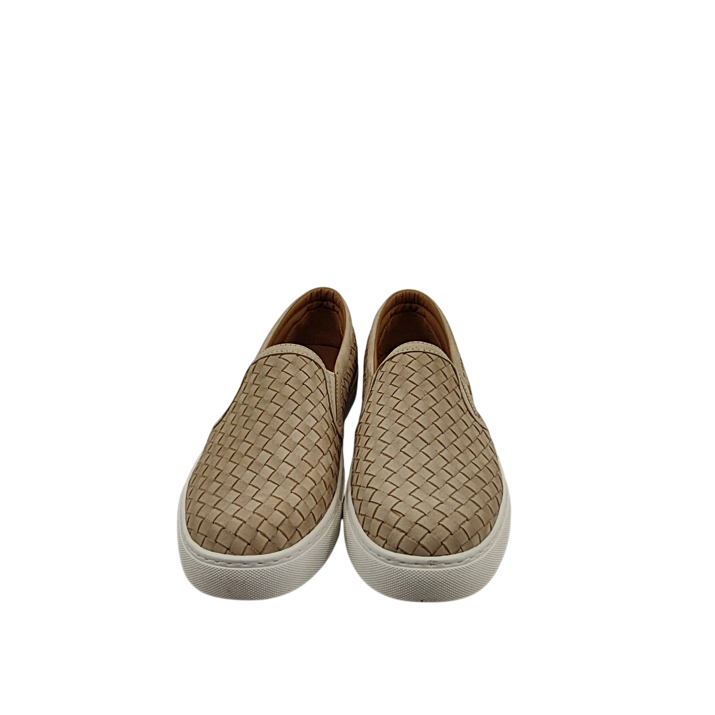 Quince Women 100% Handwoven Leather Slip On Sneaker Almond Shoes 9