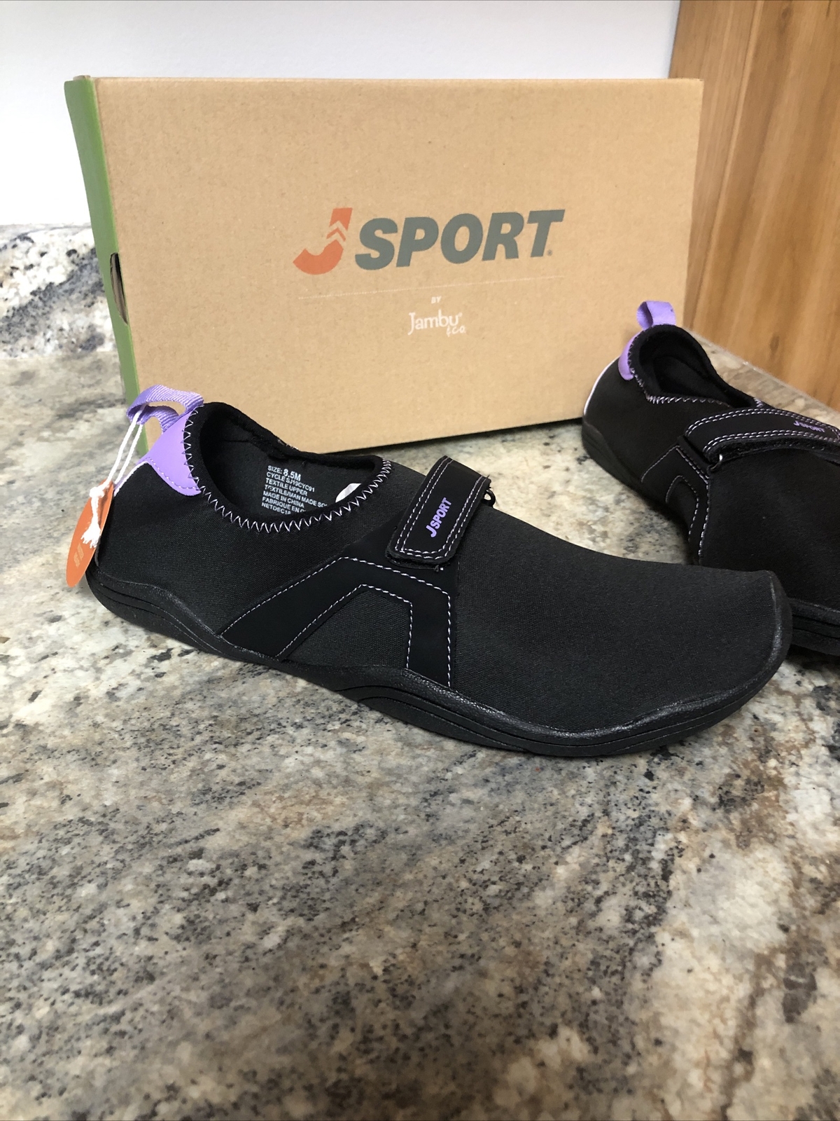 New JSport By JAMBU Cycle Slip-On Swimming Shoes Black Lavender Women’s Size 8.5