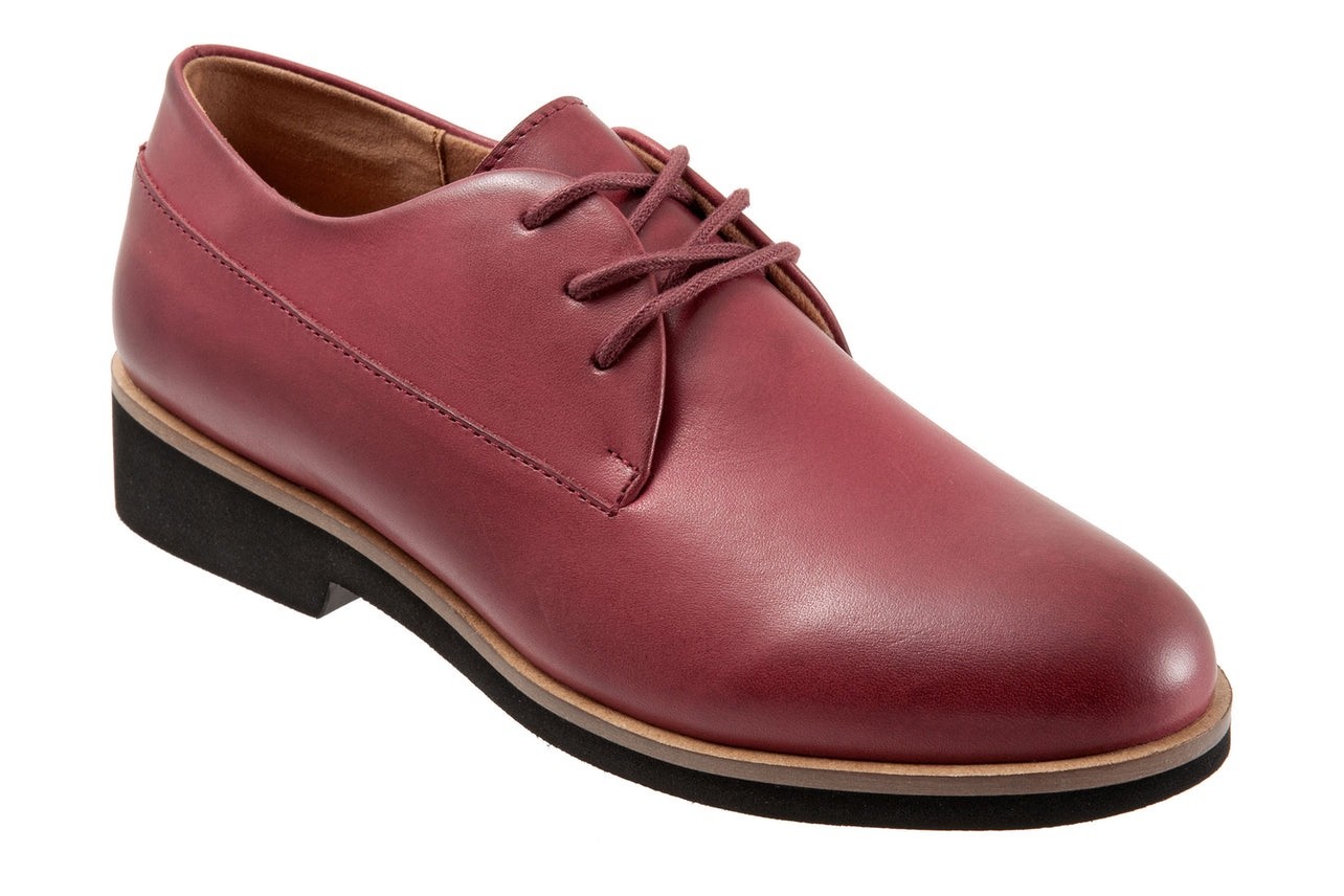 SoftWalk Womens Whitby Leather Lace-Up Oxfords 10.5 Medium (B,M) / Dark Red new