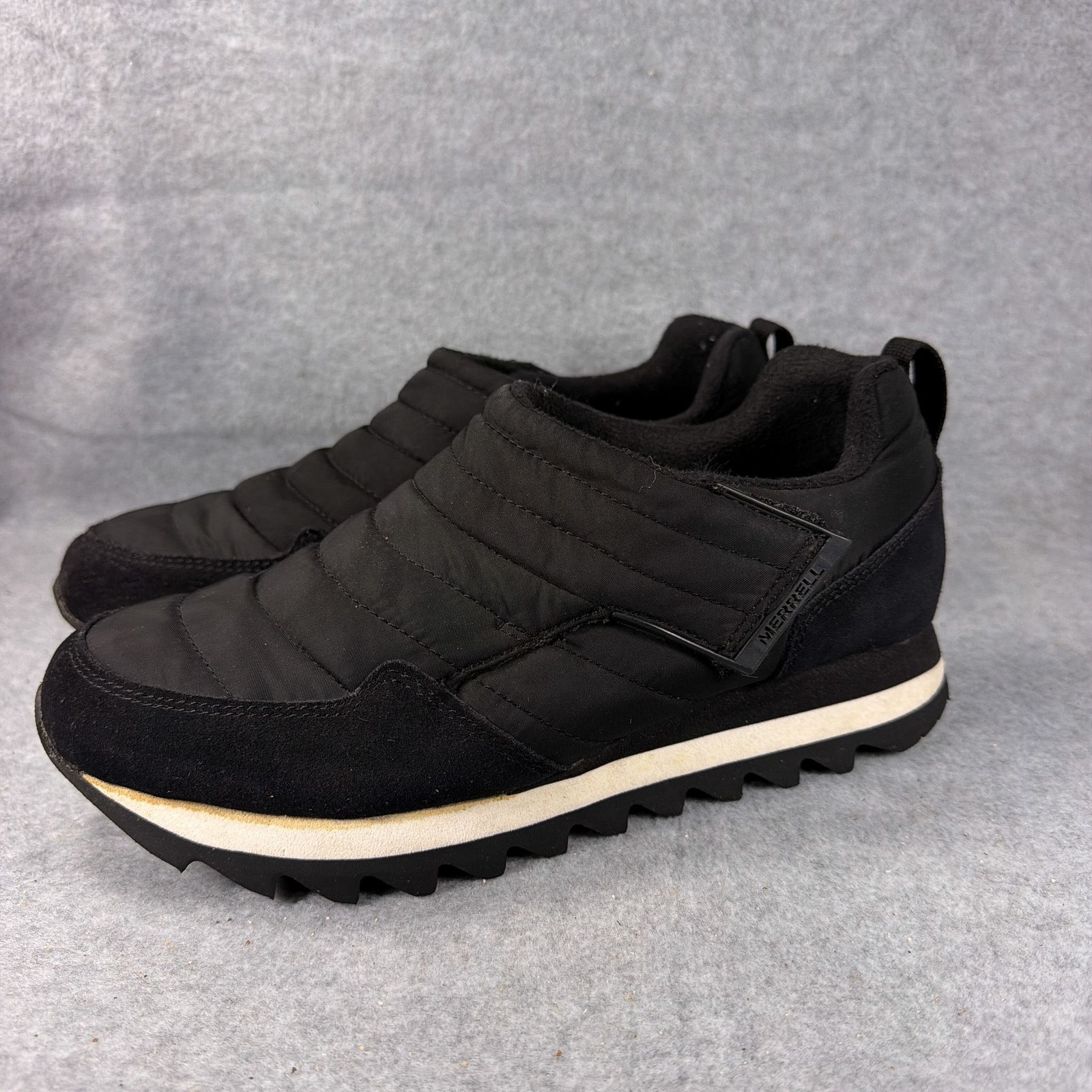 Merrell Alpine Moc Strap Polar Slip On Shoes Womens 9 Black Quilted Insulated
