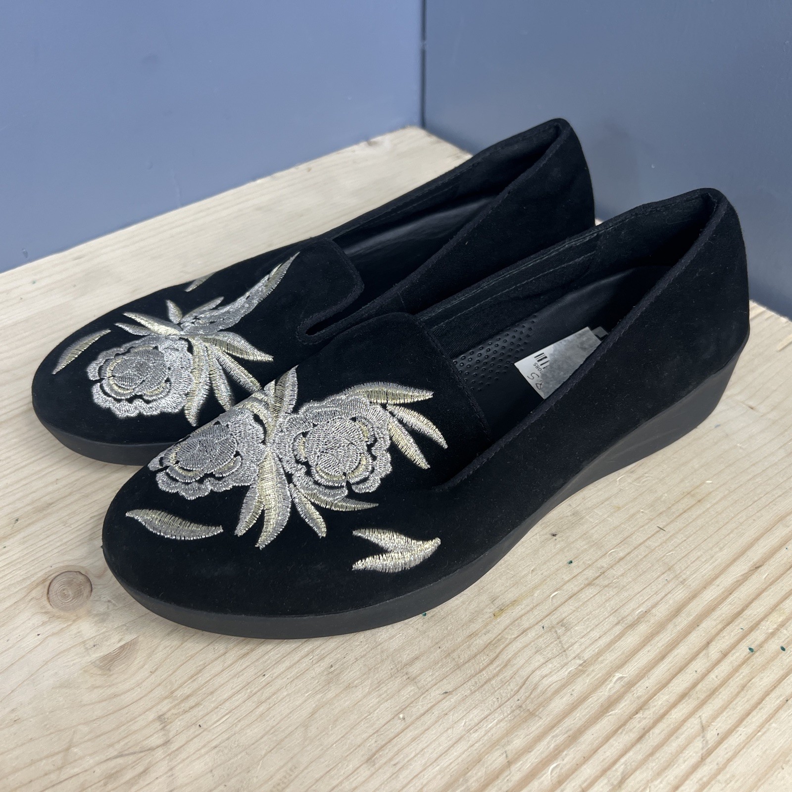 FitFlop Audrey Baroque Velvet Smoking Slippers Loafer Comfort Shoes WM Sz 8.5