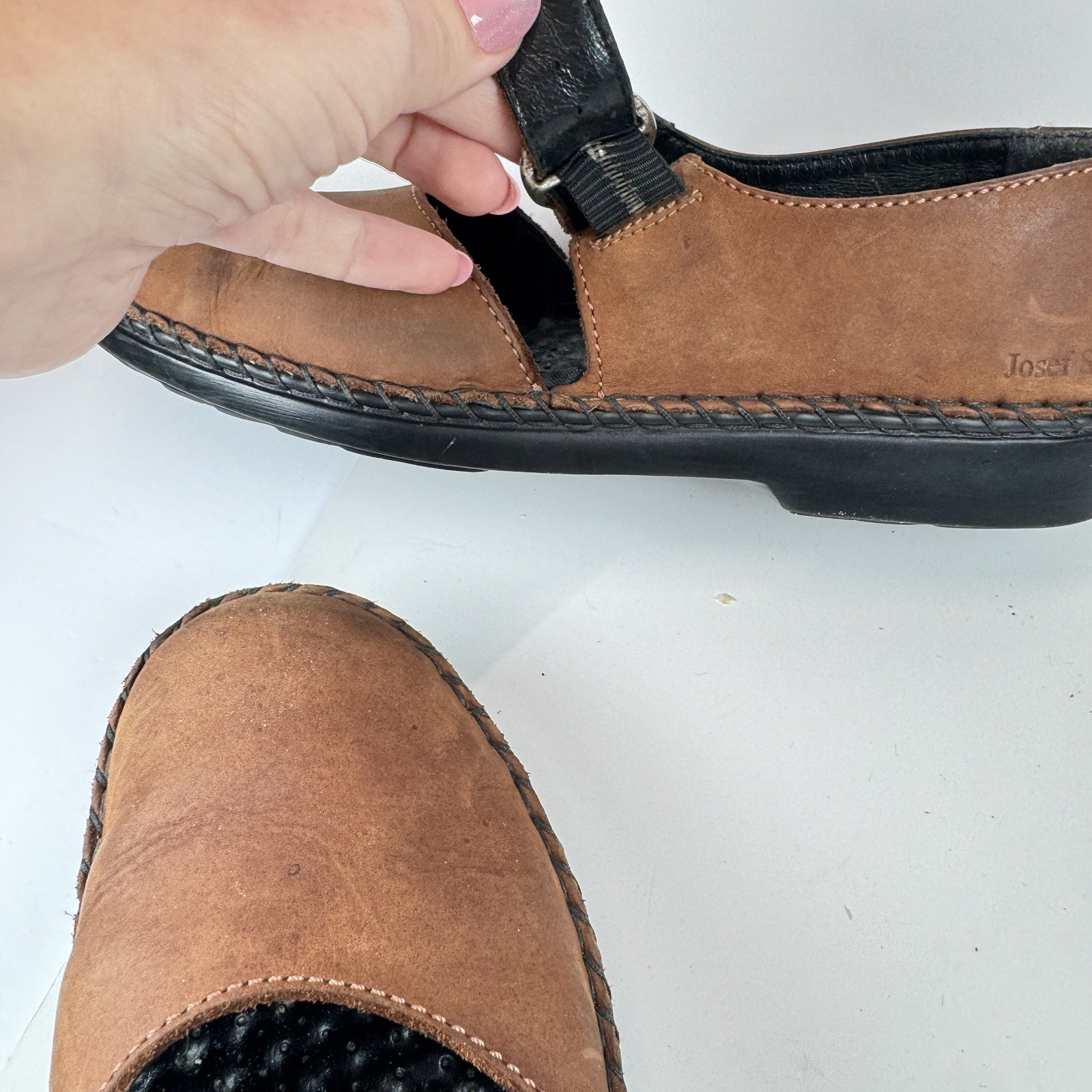 Josef Seibel Air Massage Mary Jane Ring-Buckle Shoes EU 40 US 9-9.5 Brown