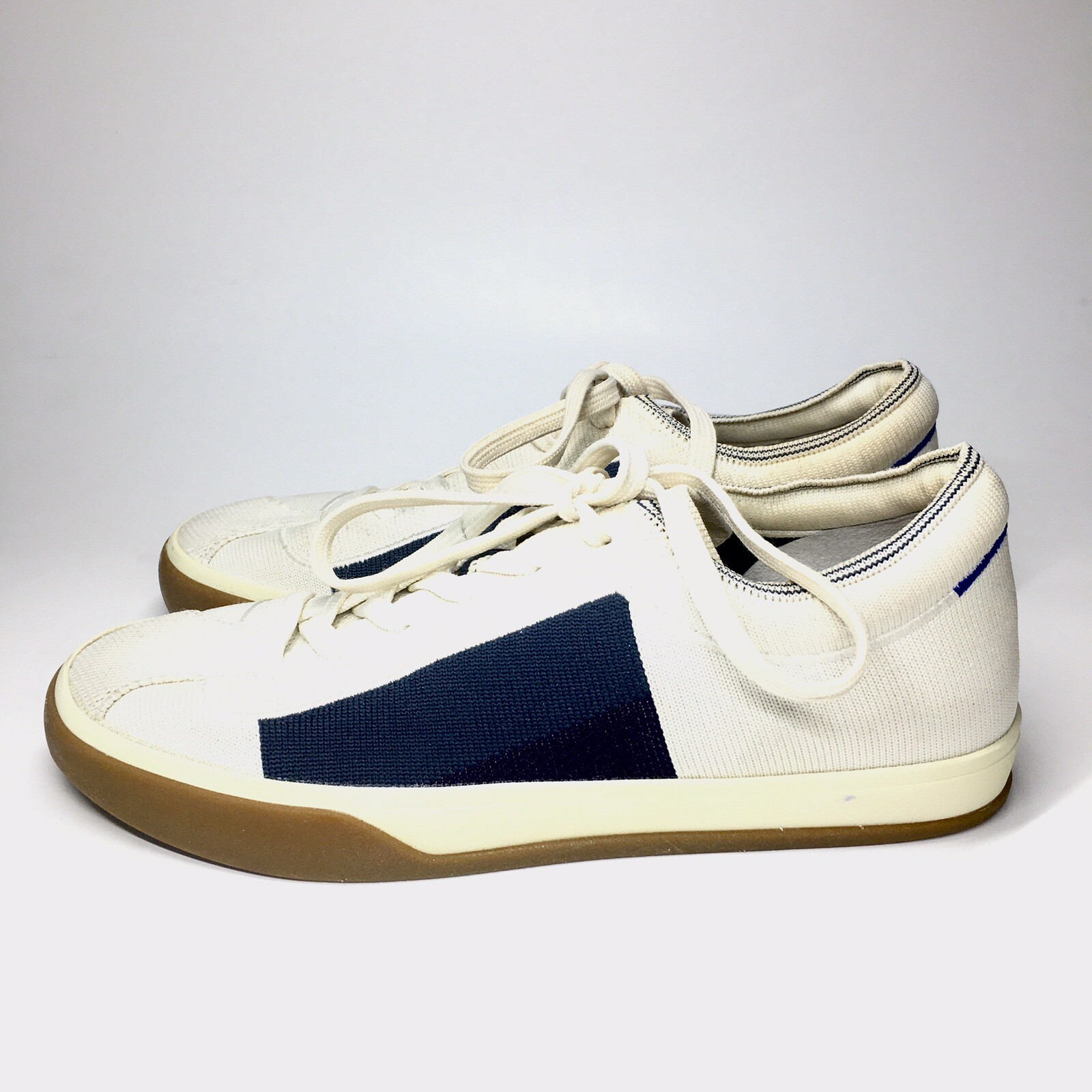 Rothys Lace Up Sneakers White Blue Blackberry Colorblock Shoes Women’s Size 7