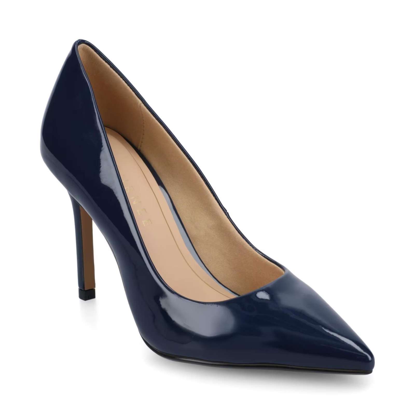 Women’s Journee Collection Venus Pointed Toe Stiletto Pumps Navy Patent