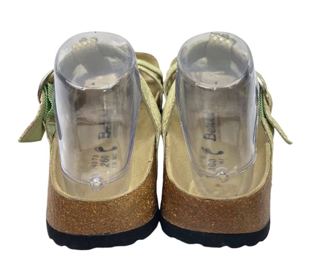 Betula Sandals Womens 9 Ivory Metallic Green Jewels Boho Resort Beach Whimsical