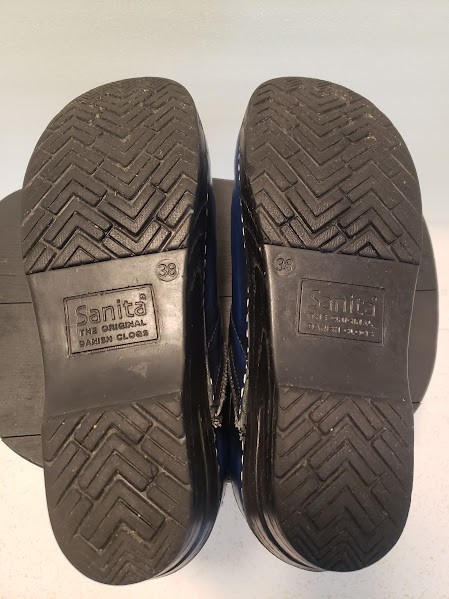 Sanita The Original Danish Womens Clog Slip-on Shoes Navy Black Size 38 US-7.5