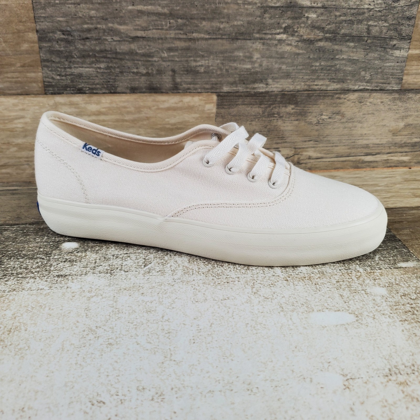Keds Champion Unisex Shoes Sz 7 Comfort White Canvas Low Top Lace Up Sneakers