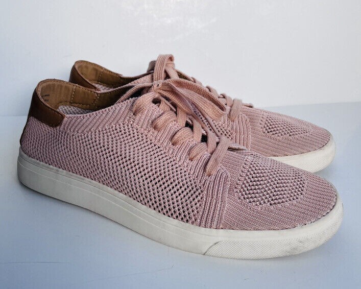 Women’s Lucky Brand LP- Luika Woven Tie Up Sneakers Pink/White Size 8.5 Mesh